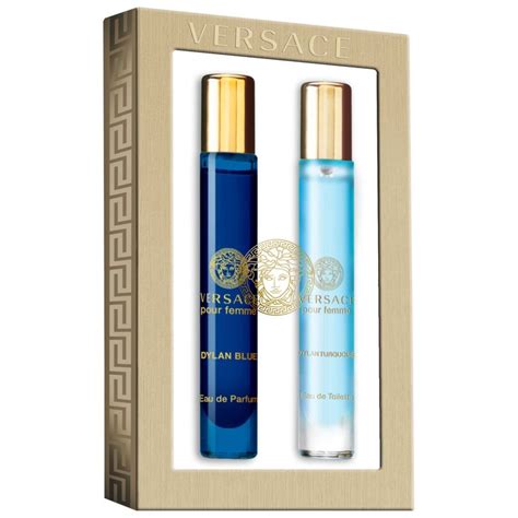 versace dylan blue & dylan turquoise travel spray duo set|what does Versace Dylan Blue smell like.